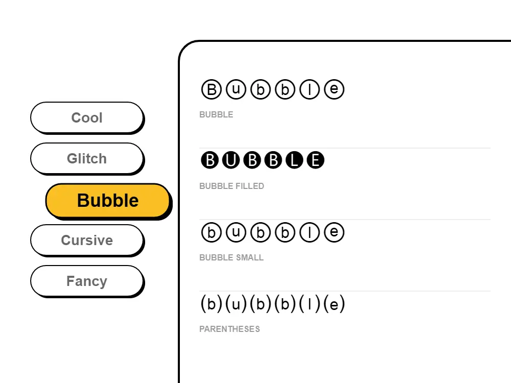 Bubble Font Style Illustration
