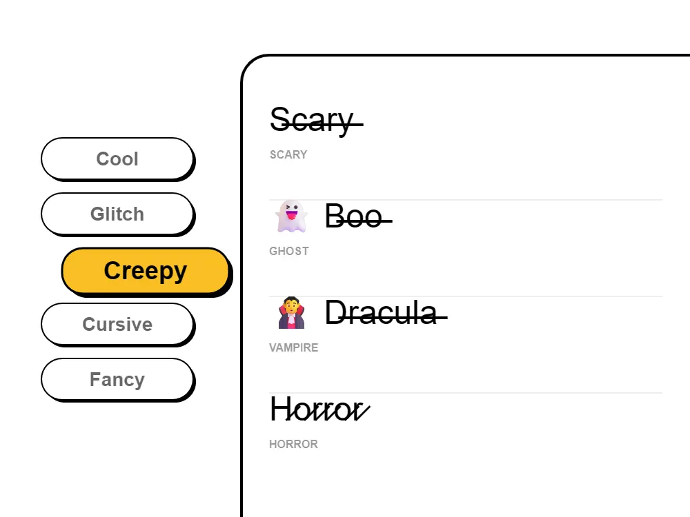 Creepy Font Style Illustration