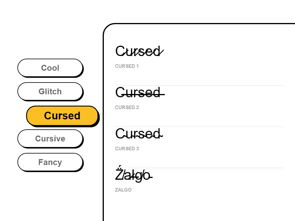 Cursed Font Style Illustration