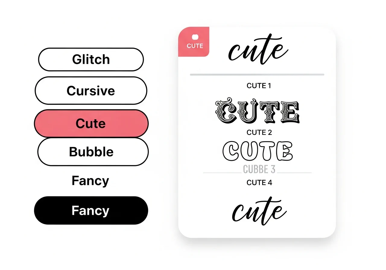 Cute Font Style Illustration