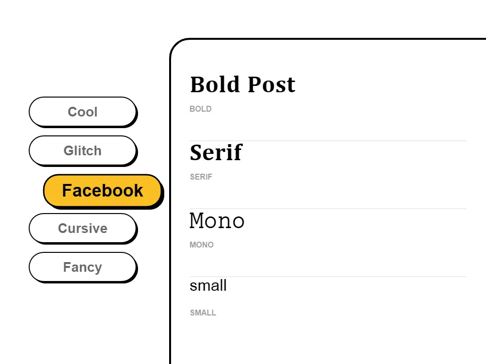 Facebook Font Style Illustration