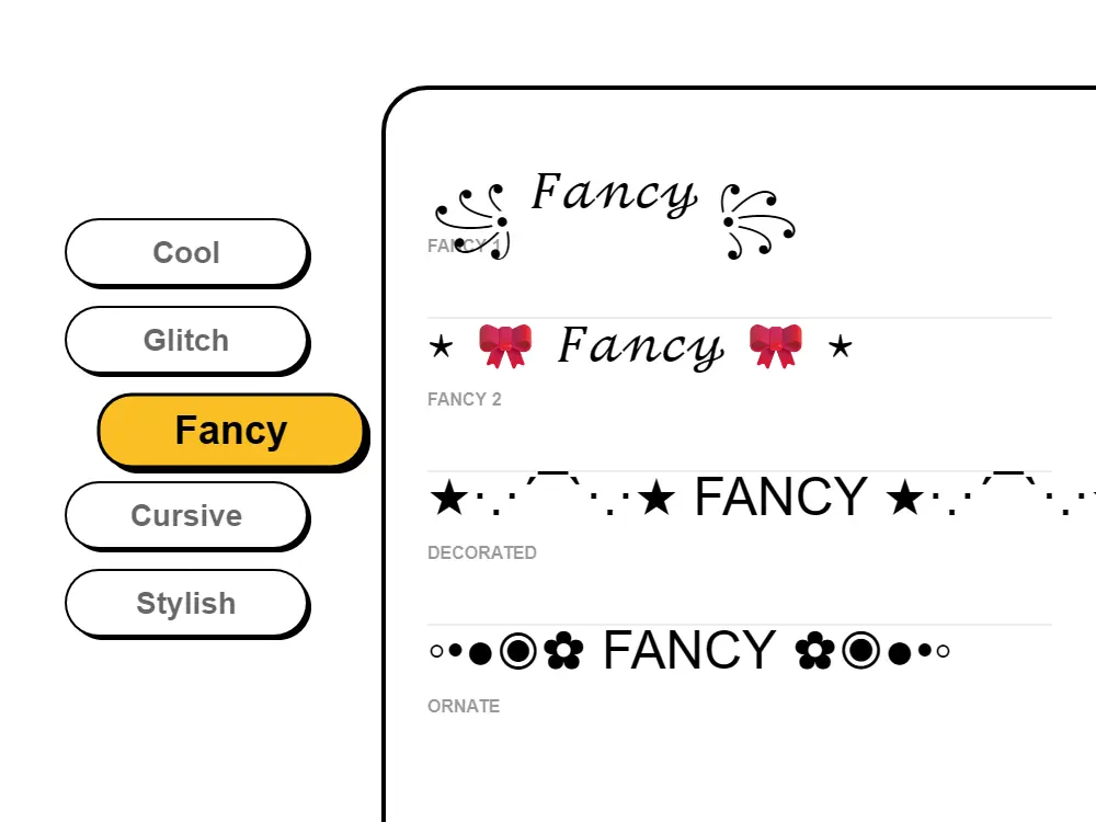 Fancy Font Style Illustration