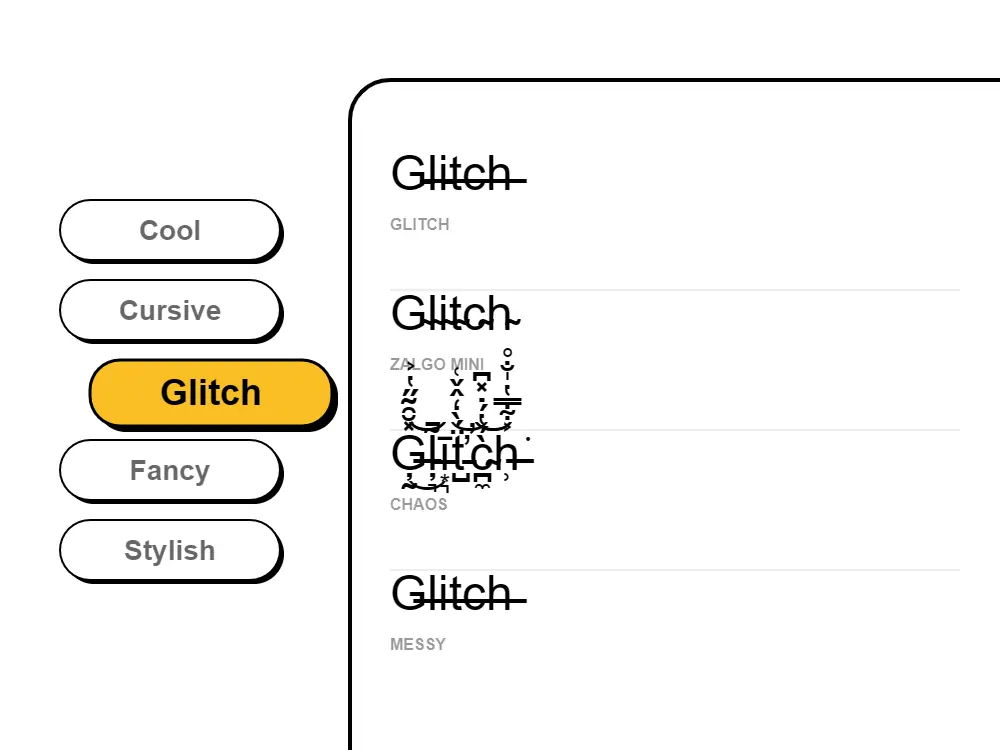Glitch Font Style Illustration