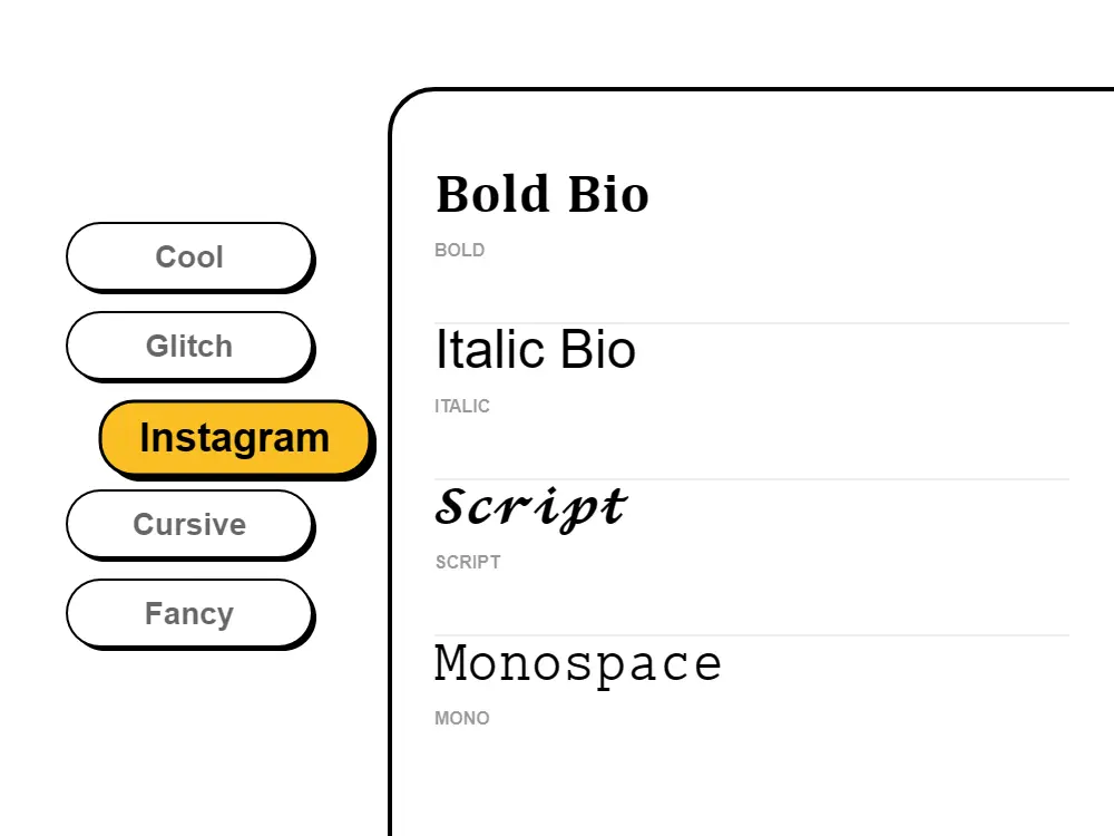 Instagram Font Style Illustration
