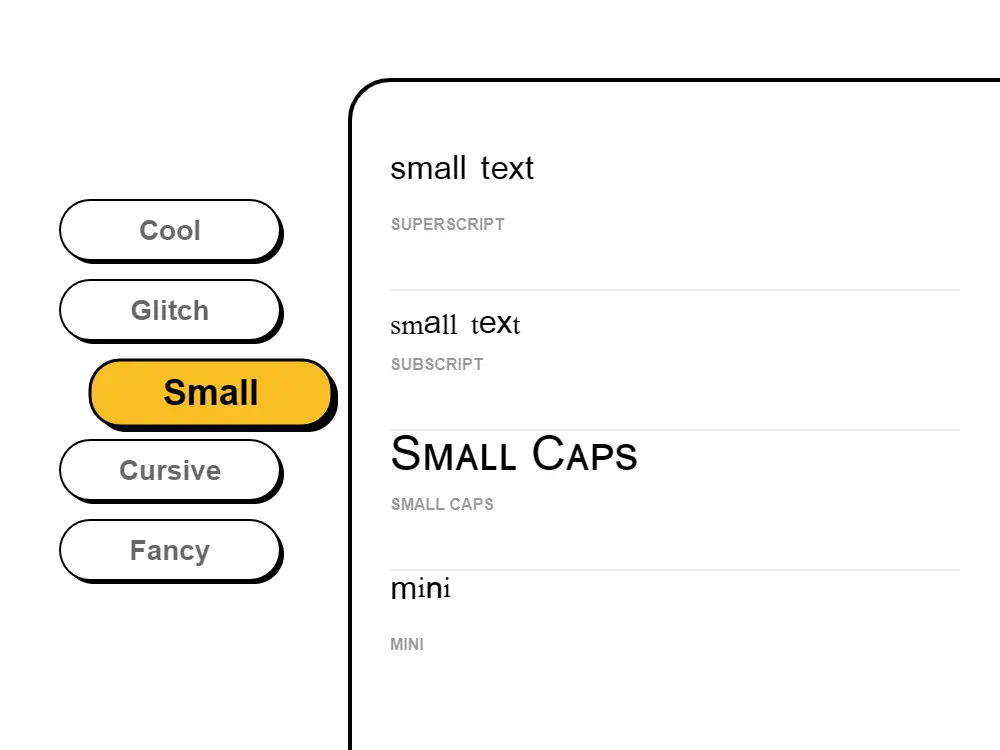 Small Font Style Illustration
