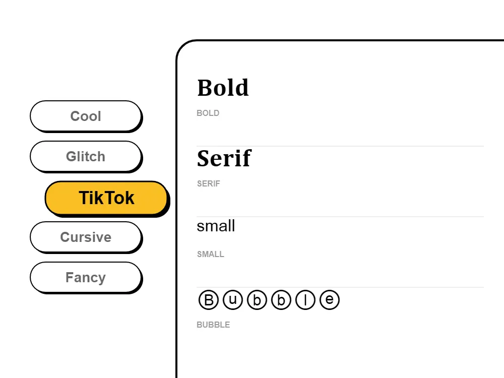 TikTok Font Style Illustration