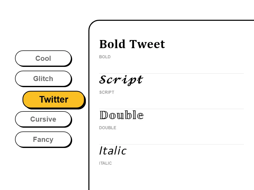 Twitter Font Style Illustration