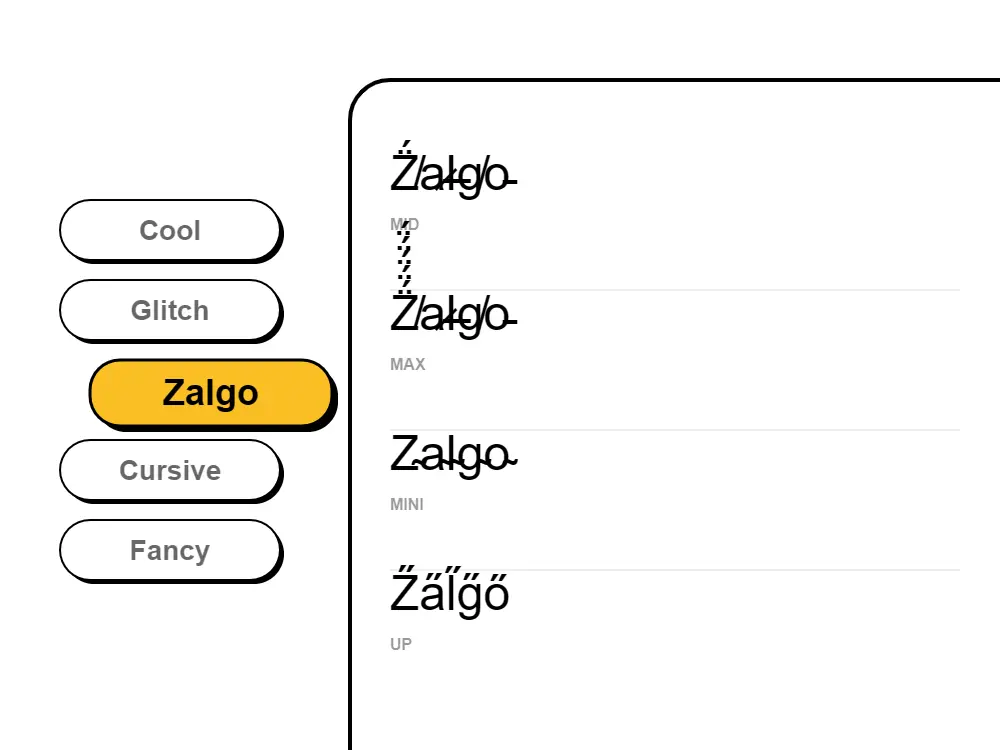 Zalgo Font Style Illustration