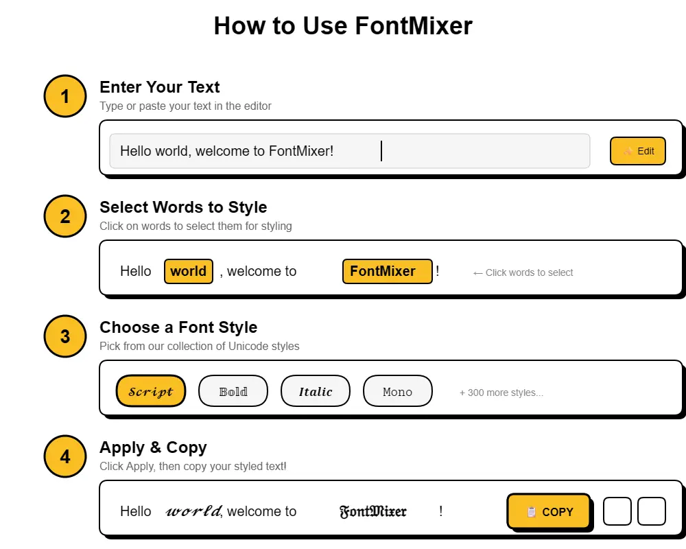 Step-by-step guide to using Font Mixer
